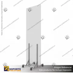 BIOMBO SEPARADOR AMBIENTES PA 10 MM SIN MARCO 70*200 CMS TRANSPARENTE CON RUEDAS