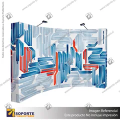 PANEL ARAÑA TEXTIL CURVO 6 CUERPOS (420*230 CMS) + CARRO BASICO + FOCOS HALOGENO