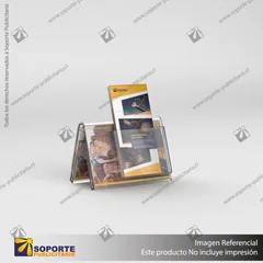 PORTA FOLLETO EN PORTA GRAFICA ACRILICO A6 (10.5*14.8 CMS) FORMATO A HORIZONTAL 1.5 MM