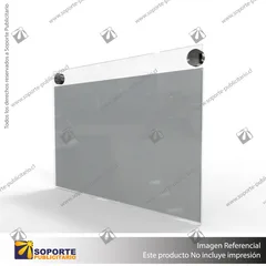 PORTA GRAFICA ACRILICO CON TARJETERO A5 (14.8*21 CMS) MURO HORIZONTAL 2 MM + SET EMBELLECEDOR