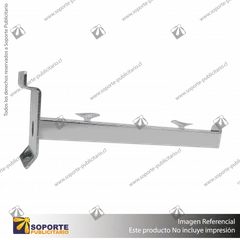 SOPORTE DE REPISA RECTANGULAR A PANEL RANURADO CON VENTOSAS 25 CM