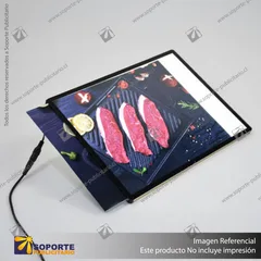 PANEL MENU SLIM BOX 1 CARA A4 CON PINES (225X304) COLOR NEGRO