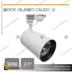 VERSALLES - FOCO LED TRACK LIGHT TRIFASICO COB 30W 3000K BLANCO 24