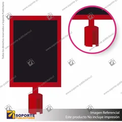 PORTA GRAFICA VERTICAL ROJA PARA SEPARADOR CON CINTA RETRACTIL