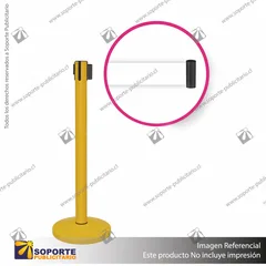 SEPARADOR DE FILAS AMARILLO CON CINTA BLANCA