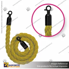 CORDON TRENZADO DORADO CON ENGANCHES NEGROS