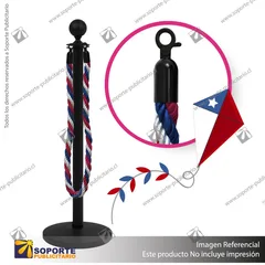 SEPARADOR DE FILAS EMPERADOR NEGRO CON CORDON TRICOLOR