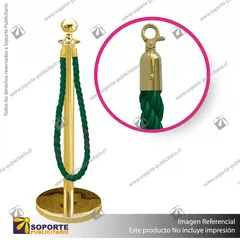 SEPARADOR DE FILAS EMPERADOR DORADO CON CORDON VERDE