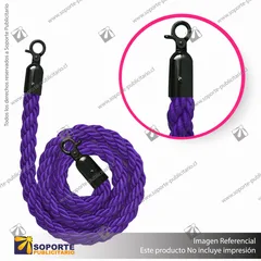 CORDON TRENZADO MORADO CON ENGANCHES NEGROS