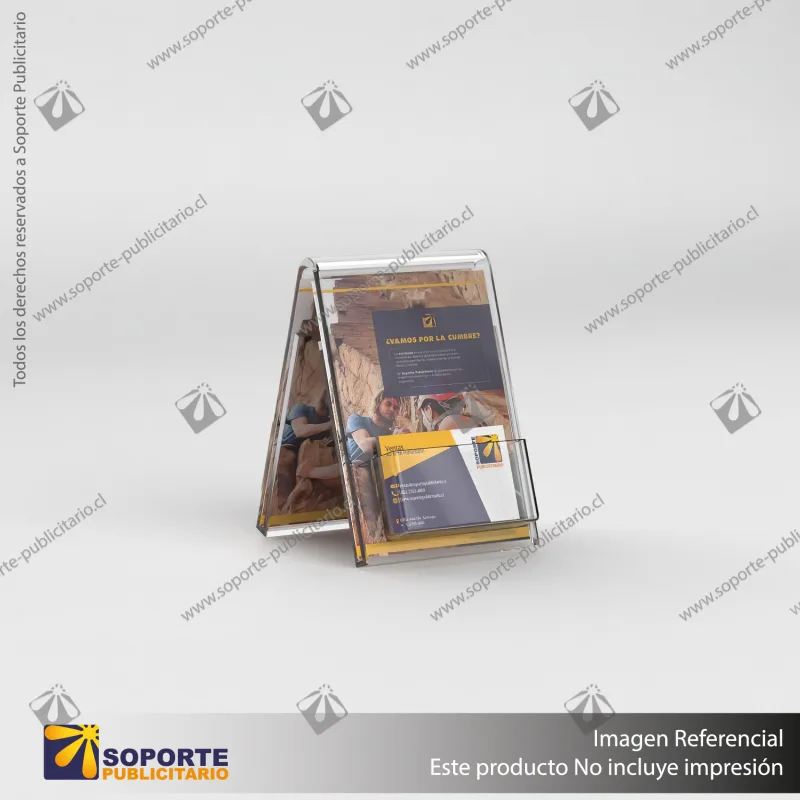TARJETERO EN PORTA GRAFICA ACRILICO A6 (10.5*14.8 CMS) FORMATO A VERTICAL 1.5 MM