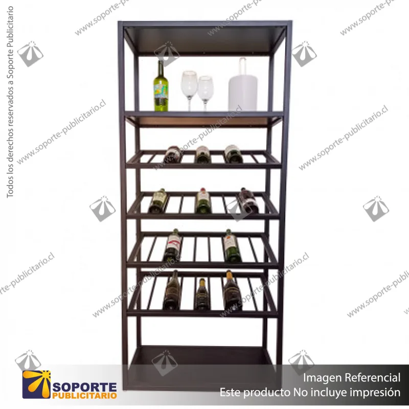 ESTANTE METALICO PARA VINOS CON BOTELLEROS