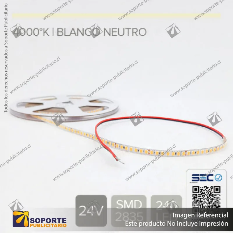 CINTA LED 7W 24V 240L BLANCO NEUTRO (ROLLO 5 MTS)