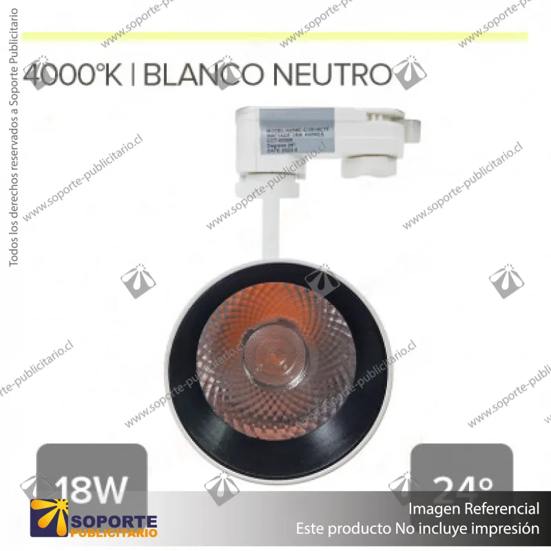 VERSALLES - FOCO LED TRACK LIGHT TRIFASICO COB 18W 4000K BLANCO 24