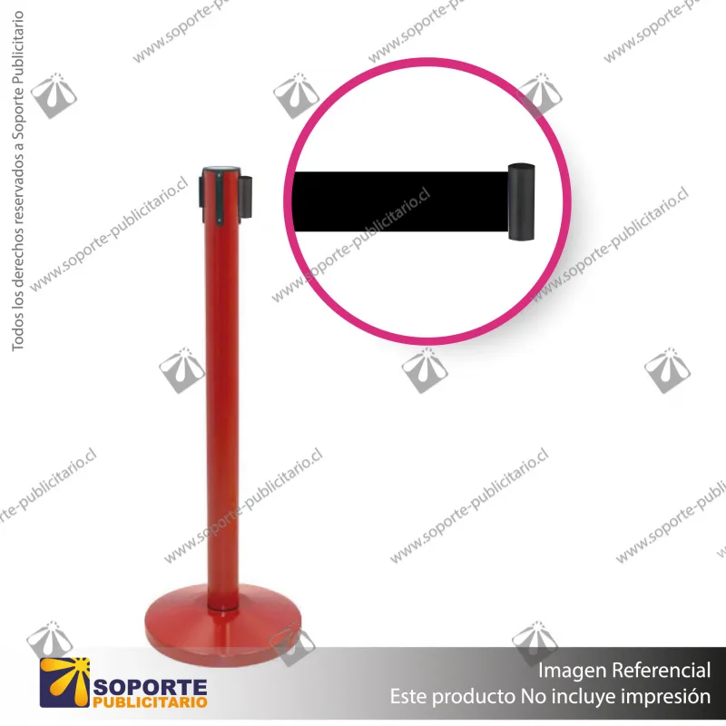 PACK 10 SEPARADORES DE FILA CORPORATIVOS ROJOS CINTA NEGRA LOGO EN BLANCO