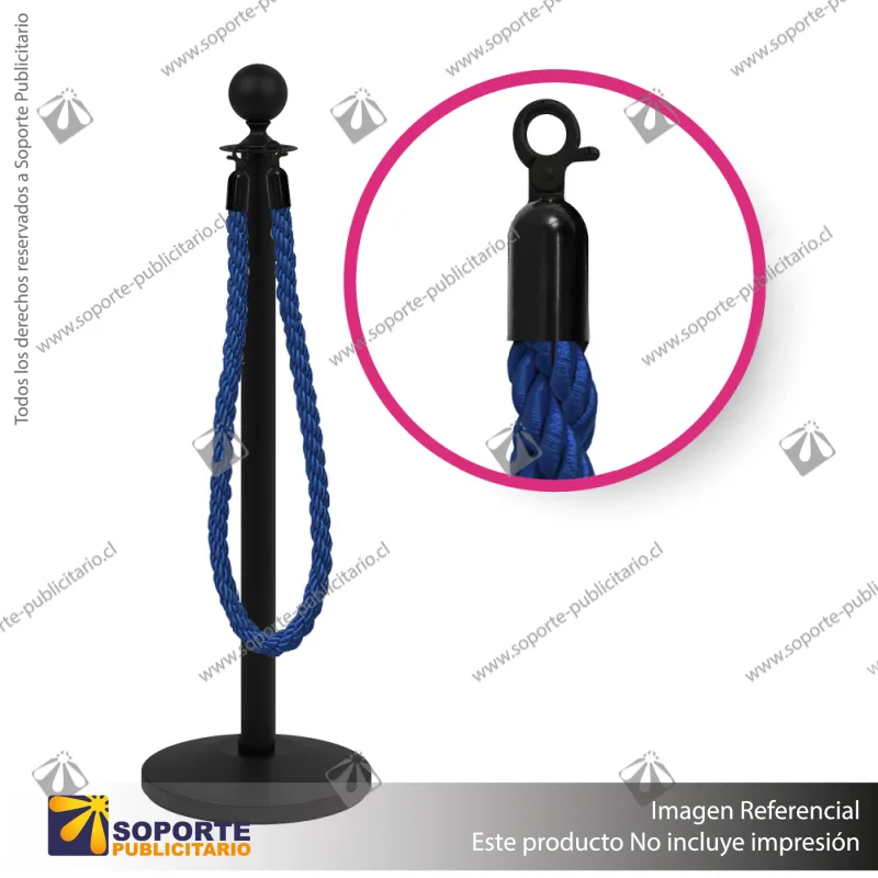 SEPARADOR DE FILAS EMPERADOR NEGRO CON CORDON AZUL