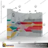 PANEL ARAÑA TEXTIL CURVO DOBLE GRAFICA 5 CUERPOS (350*230 CMS) + CARRO BASICO + FOCOS HALOGENO, photo 1