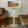 PEDESTAL SANITARIO METALICO BASE TRIANGULAR + PORTA GRAFICA MARCO CLIP FORMATO A4 (21*29.7 CMS), photo 1
