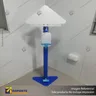 PEDESTAL SANITARIO METALICO DISPENSADOR ALCOHOL GEL MANOS LIBRES BASE TRIANGULAR CON CENEFA, photo 2