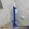 PEDESTAL SANITARIO METALICO DISPENSADOR ALCOHOL GEL MANOS LIBRES BASE TRIANGULAR CON CENEFA, photo 4