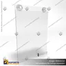 PORTA GRAFICA ACRILICO CON TARJETERO A3 (29.7*42 CMS) MURO VERTICAL 2 MM + VENTOSAS, photo 2