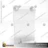 PORTA GRAFICA ACRILICO CON TARJETERO A5 (14.8*21 CMS) MURO VERTICAL 2 MM + VENTOSAS, photo 2