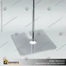 PORTA GRAFICA MINI T EXTENSIBLE MEDIDA AJUSTABLE 19.5*30 A 53 CMS CON PINZAS Y BASE CUADRADA METAL, photo 4