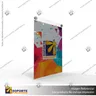 PORTA GRAFICA ACRILICO A4 (21*29.7 CMS) FORMATO MURO VERTICAL 2.0 MM + SET EMBELLECEDORES, photo 5