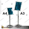 PORTA GRAFICA MARCO CLIP ALUMINIO CON PEDESTAL AJUSTABLE FORMATO A3 (29.7*42 CMS) (C10), photo 6
